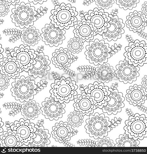 Seamless floral background. Isolated over white. Vector illustration.&#xA;