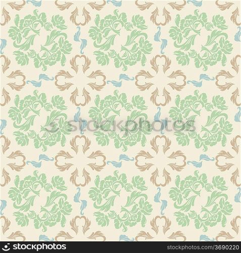 Seamless floral, background pattern, vector