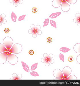 Seamless floral background. Repeat many times. Vector illustration.