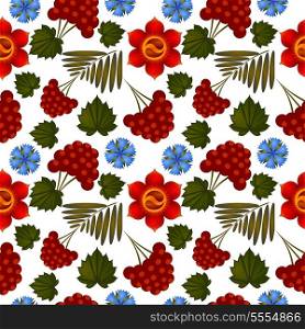 Seamless floral background with Ukrainian motifs