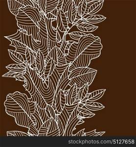 Seamless floral border with stylized autumn foliage. Falling leaves. Seamless floral border with stylized autumn foliage. Falling leaves.