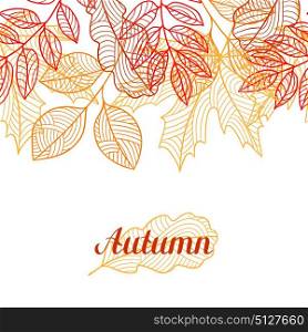 Seamless floral border with stylized autumn foliage. Falling leaves. Seamless floral border with stylized autumn foliage. Falling leaves.