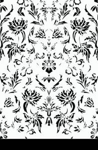 Seamless floral damask background black and white vector