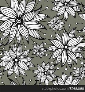 Seamless floral doodle background pattern. Vector illustration. Seamless floral doodle background pattern. Vector illustration EPS10