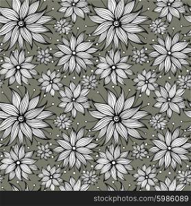 Seamless floral doodle background pattern. Vector illustration. Seamless floral doodle background pattern. Vector illustration EPS10