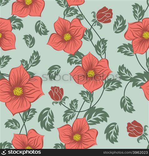 Seamless floral ornate pattern. Vector illustration.