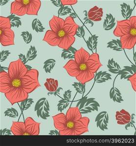 Seamless floral ornate pattern. Vector illustration.