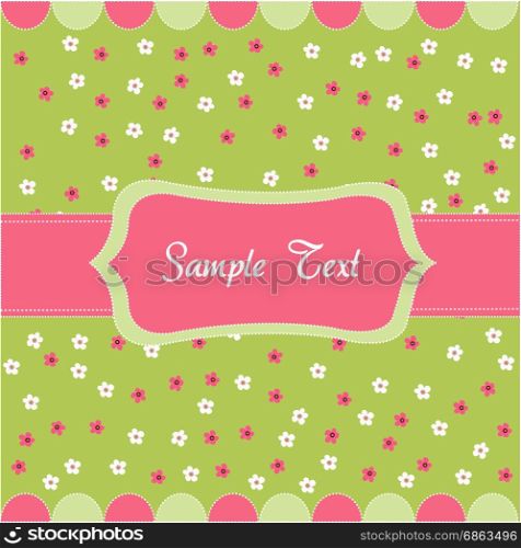 Seamless floral pattern, baby card