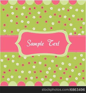 Seamless floral pattern, baby card