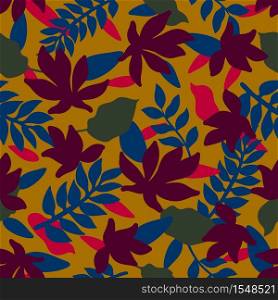 Seamless Floral Pattern. Fashion textile pattern with decorative leaves, flowers and branches. Vector illustration. Seamless Floral Pattern. Fashion textile pattern with decorative leaves, flowers and branches. Vector illustration.