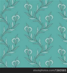Seamless floral pattern in blue tones. Vector pattern.