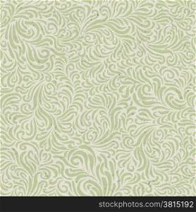 Seamless floral pattern on recycled paper texture. Vector