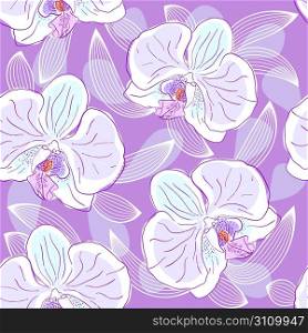 Seamless floral pattern orchids