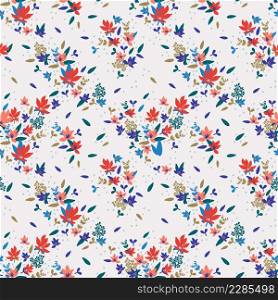 Seamless floral pattern, vector seamless background with spring flowers. Organic flat style vector illustration. Seamless floral pattern, vector seamless background with spring flowers. Organic flat style vector illustration.