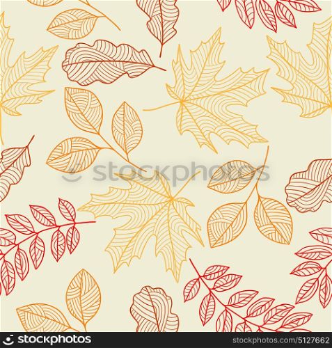 Seamless floral pattern with stylized autumn foliage. Falling leaves. Seamless floral pattern with stylized autumn foliage. Falling leaves.