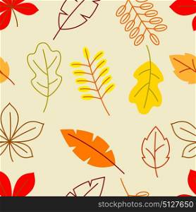 Seamless floral pattern with stylized autumn foliage. Falling leaves in simple style. Seamless floral pattern with stylized autumn foliage. Falling leaves in simple style.