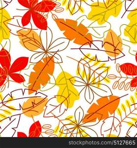 Seamless floral pattern with stylized autumn foliage. Falling leaves in simple style. Seamless floral pattern with stylized autumn foliage. Falling leaves in simple style.