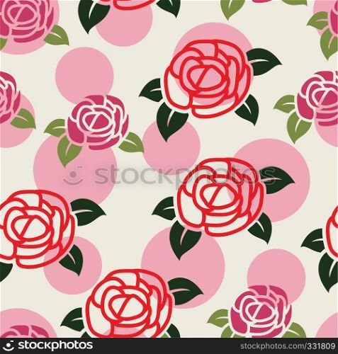 seamless floral pattern with symbols of roses