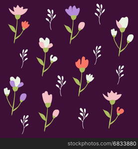 Seamless floral pattern with tulips