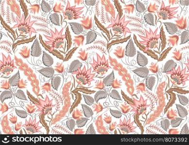 Seamless floral vintage pattern. Vector decorative background for fabric, textile, wrapping paper, web pages, wedding invitations, save the date cards.