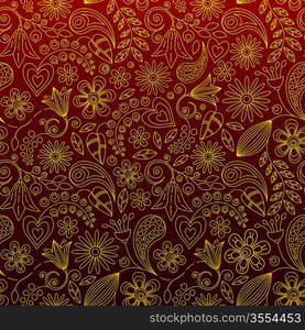 Seamless Floral Wallpaper or Background