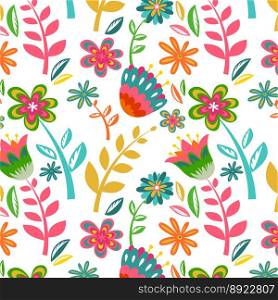 Seamless flower pattern background vector image