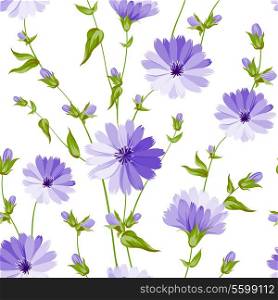 Seamless flower pattern of wild flower. Vector illustration.