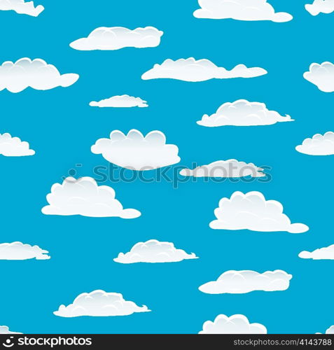 Seamless fluffy cloudy background for design use