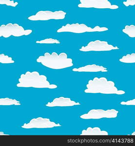 Seamless fluffy cloudy background for design use