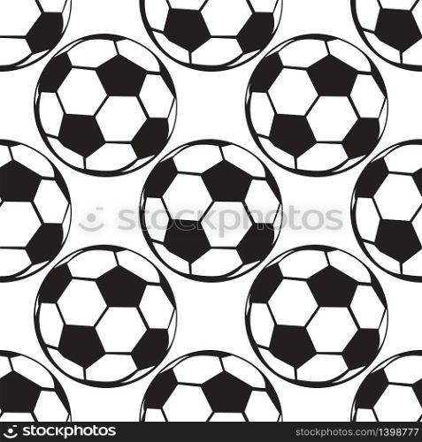 Seamless football or soccer ball pattern. Sport background. Vector illustration for clothing textile, scrapbooking. Seamless football or soccer ball pattern. Sport background.