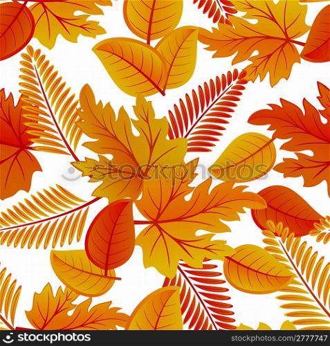 Seamless from leaves on a white background (can be repeated and scaled in any size)