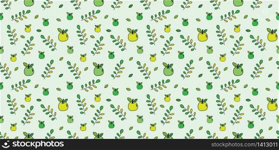 Seamless fruits pattern background, Vector fruits ornament, Hand drawn decorative element, Seamless backgrounds and wallpapers for fabric, packaging, Decorative print, Textile, repeating pattern