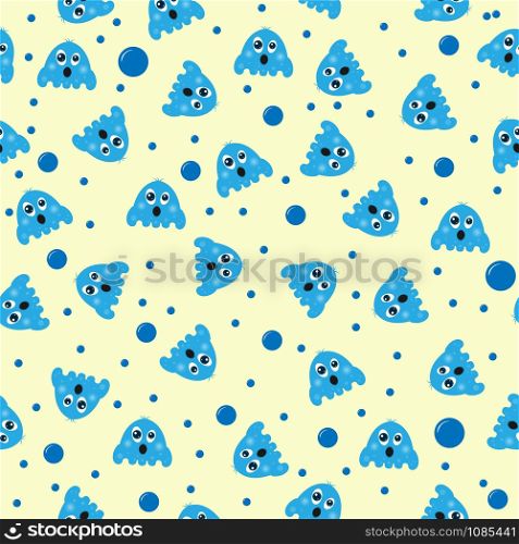 Seamless fun background with cartoon sea octopus. Solution for textiles, packaging, paper printing, simple backgrounds and texture.