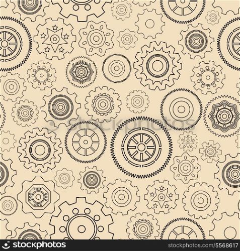 Seamless gear wheels pattern background vector illustration