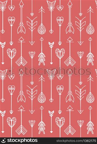Seamless gently texture with Boho arrows. Vector background for websites, invitations, scrapbooking and your design. Seamless gently texture with Boho arrows