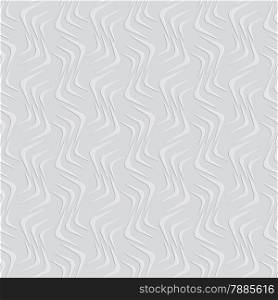 Seamless geometric background. Modern 3D texture. Pattern with realistic cold press paper texture effect.Geometrical ornament with embossed wavy shapes.