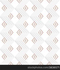Seamless geometric background. Modern 3D texture. Pattern with realistic shadow and cut out of paper effect.White embossed zigzag with red.