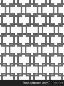 Seamless geometric background. Modern monochrome 3D texture. Pattern with realistic shadow and cut out of paper effect.3D gray interlocking squares.