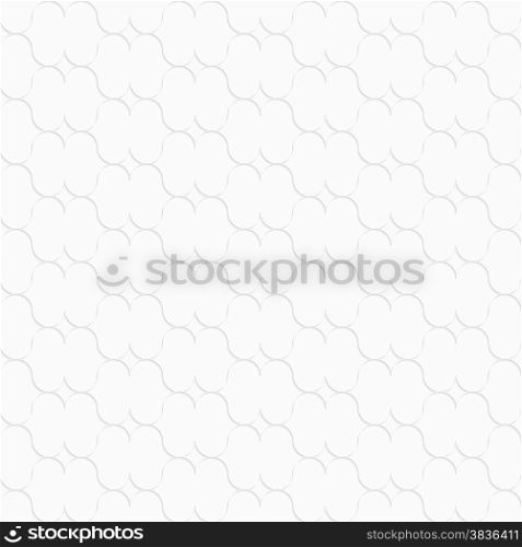 Seamless geometric background. Modern monochrome 3D texture. Pattern with realistic shadow and cut out of paper effect.3D white lip shapes.