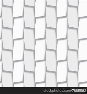 Seamless geometric background. Modern monochrome 3D texture. Pattern with realistic shadow and cut out of paper effect.Geometrical ornament with white and light gray vertical lines net