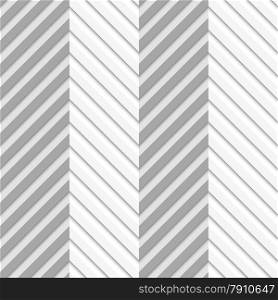 Seamless geometric background. Modern monochrome 3D texture. Pattern with realistic shadow and cut out of paper effect.Geometrical pattern with perforated zigzag lines with folds.