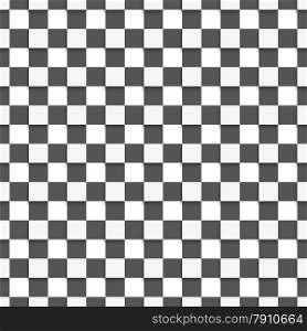 Seamless geometric background. Modern monochrome 3D texture. Pattern with realistic shadow and cut out of paper effect.Geometrical pattern with white and black squares.