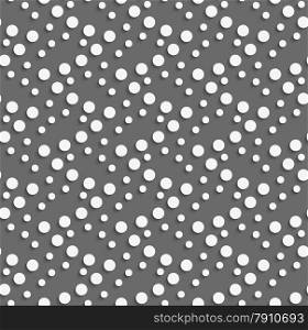 Seamless geometric background. Modern monochrome 3D texture. Pattern with realistic shadow and cut out of paper effect.Geometrical pattern with big and small dots.