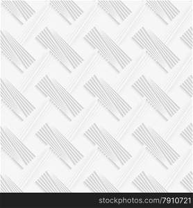 Seamless geometric background. Modern monochrome 3D texture. Pattern with realistic shadow and cut out of paper effect.Geometrical pattern with white striped lattice.