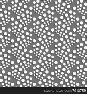 Seamless geometric background. Modern monochrome 3D texture. Pattern with realistic shadow and cut out of paper effect.Geometrical pattern with white dots clusters.