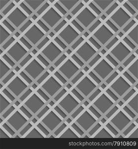 Seamless geometric background. Modern monochrome 3D texture. Pattern with realistic shadow and cut out of paper effect.Geometrical pattern with white beveled lattice net.