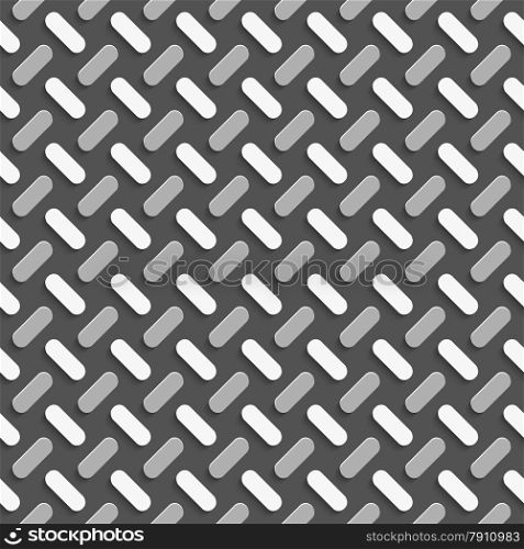 Seamless geometric background. Modern monochrome 3D texture. Pattern with realistic shadow and cut out of paper effect.Geometrical pattern with white and gray ovals.