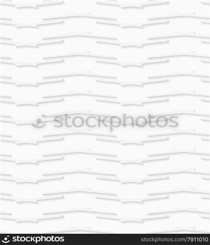 Seamless geometric background. Modern monochrome 3D texture. Pattern with realistic shadow and cut out of paper effect.Geometrical pattern with white lines on white background.