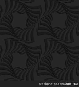 Seamless geometric background. Pattern with 3D texture and realistic shadow.Textured black plastic twisted big squares.