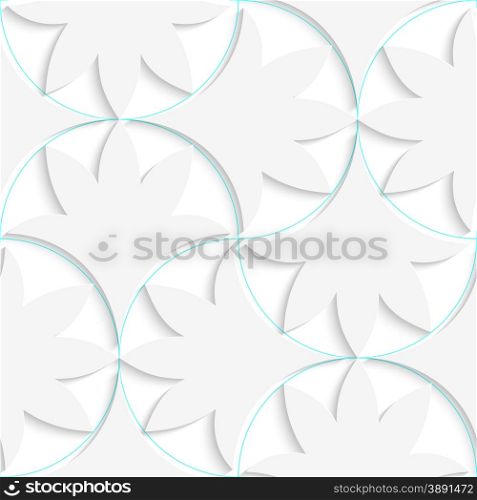 Seamless geometric background. Pattern with realistic shadow and cut out of paper effect.3D pin will solid floral leaves.